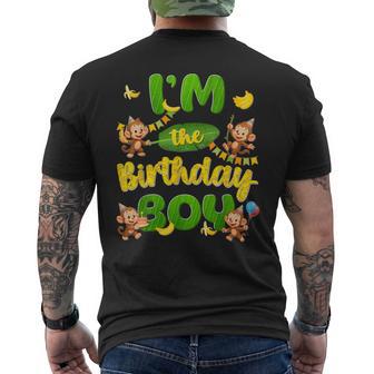 Im The Birthday Boy Monkey Group Family Matching Party Men's T-shirt Back Print - Thegiftio UK
