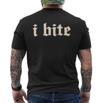 I Bite Gothic Text Minimal Statement Men's T-shirt Back Print - Thegiftio UK