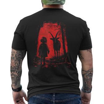 Black Demonic Goat Woods Forest Goth Alternative Alt Men's T-shirt Back Print - Thegiftio UK