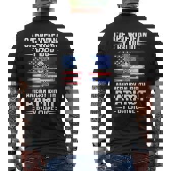 Blood American Cabo Verde Flag Pride Verdian Cape Verde Men's Back Print T-Shirt | Mazezy