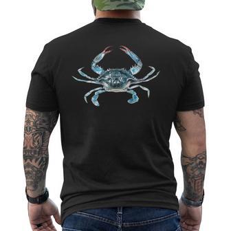 Blue Crab Portrait Men's T-shirt Back Print - Thegiftio