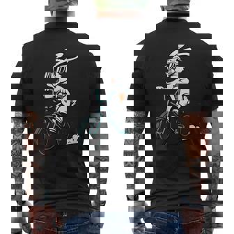 BMX Easter Bunny Sport Bike Rabbit Men's Back Print T-Shirt | Mazezy