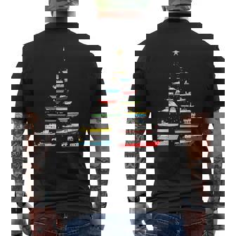 Boating Christmas Tree Ocean Fishing Cruisemas Family Cruise Men's Back Print T-Shirt | Mazezy