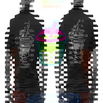 Boba Tea Art Bubble Tea Lover Cute Matcha Cup Anime Men's Back Print T-Shirt | Mazezy