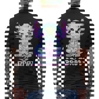 Bobalotl Axolotl Bubble Tea Boba Tea Men's Back Print T-Shirt | Mazezy