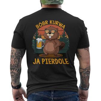 Bober Kurwa Meme Polen Biber Ja Pierdole Bobr T-Shirt mit Rückendruck - Geschenkecke