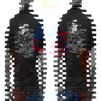 Bold Patriotic With Historic Portrait Men's Back Print T-Shirt | Mazezy