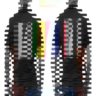 Bolivia Thailand Half Flag Bolivian Thai Roots Men's Back Print T-Shirt | Mazezy