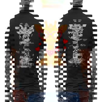 Bonitos Corazones De Jirafa Para Amantes De Las Jirafas Y Parejas Camiseta Hombre Estampado Espalda - Regaloses