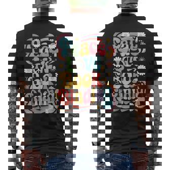 Bookbinder 60s 70s Hippie Retro Peace Love Bookbinding Men's Back Print T-Shirt | Mazezy