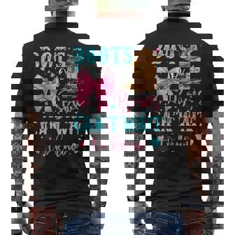 Boots Or Bows Can't Wait To Know Western Gender Reveal Party Men's T-shirt Back Print - Monsterry