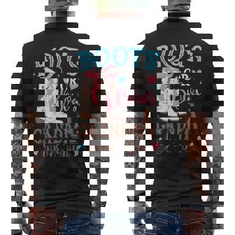 Boots Or Bows Gender Reveal Decorations Grandpa Loves You Men's T-shirt Back Print - Monsterry