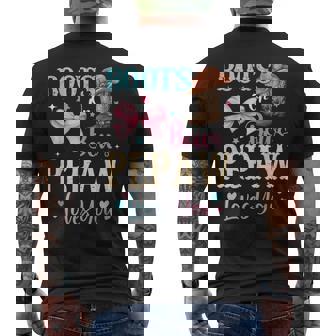 Boots Or Bows Pepaw Loves You Gender Reveal Family Men's Back Print T-Shirt | Mazezy