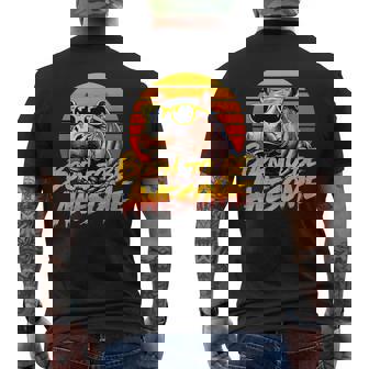 Born To Be Awesome Hippo Sunglass Retro Sunset Hippopotamus Men's T-shirt Back Print | Seseable UK