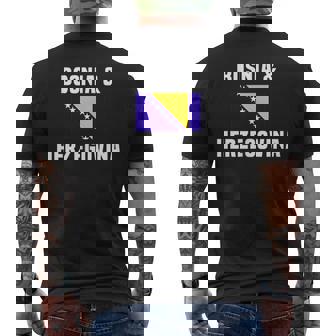 Bosnia And Herzegovina Flag Pocket Men's Back Print T-Shirt | Mazezy