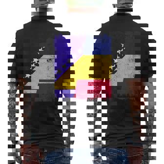 Bosnia And Herzegovina Romania Half Flag Bosnian Romanian Men's Back Print T-Shirt | Mazezy