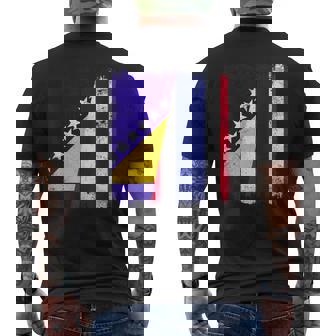 Bosnia And Herzegovina Thailand Half Flag Bosnian Thai Roots Men's Back Print T-Shirt | Mazezy