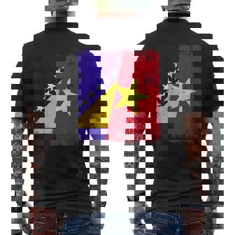 Bosnia And Herzegovina Vietnam Half Flag Men's Back Print T-Shirt | Mazezy