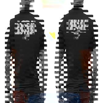 Bosnia Vintage Bosnian Flag Tank Top Men's Back Print T-Shirt | Mazezy