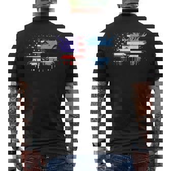 Botswana & USA Together Half American Half Botswana Men's Back Print T-Shirt | Mazezy