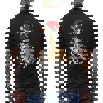 Boxer Dog Christmas Lights Pajama Santa Xmas Pet Dog Lover Men's Back Print T-Shirt | Mazezy