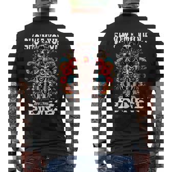 Boxer Dog Dia De Los Muertos Halloween Boxer Men's Back Print T-Shirt | Mazezy