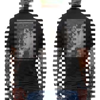 Boxer Ghost Halloween Scary Dog Spooky Season Men's Back Print T-Shirt | Mazezy