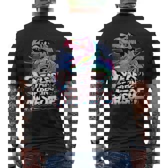 Boy Dinosaur 9Th Birthday For Boys 9 Year Old Birthday Men's T-shirt Back Print - Monsterry