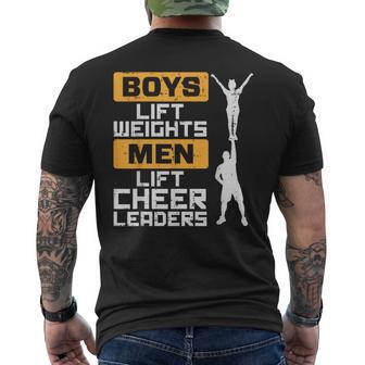 Boys Lift Weights Cheerleader Cheerleading Male Men's T-shirt Back Print - Thegiftio UK