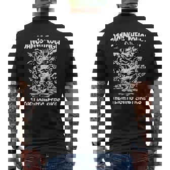 Breakdancing Cat Dancing Through The Lightning Strikes Urban Men's Back Print T-Shirt | Mazezy