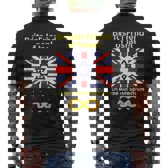 British Friend Of Israel On The Autism Spectrum Men's Back Print T-Shirt | Mazezy