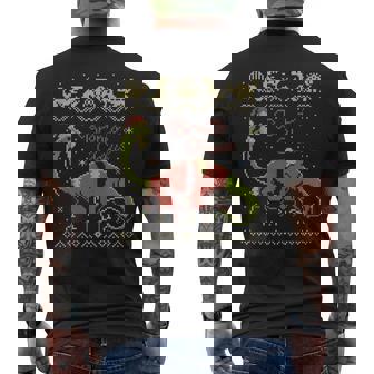 Bronto Claus Brontosaurus Dinosaur Sweater Tank Top Men's Back Print T-Shirt | Mazezy