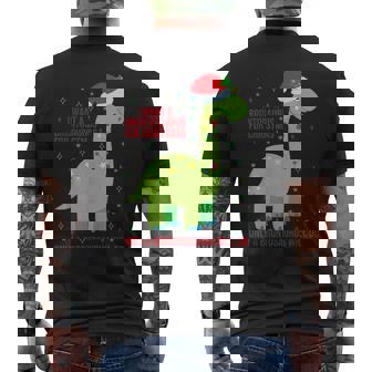 Brontosaurus For Christmas Only A Brontosaurus Will Do Men's Back Print T-Shirt | Mazezy