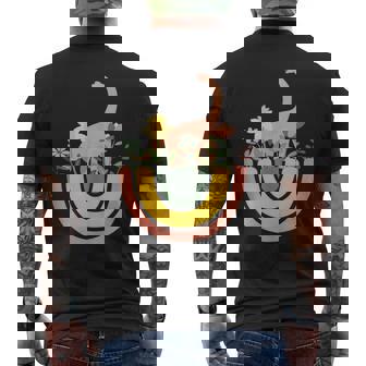 Brontosaurus Dino Rainbow Boho Bohemian Flowers Floral Tank Top Men's Back Print T-Shirt | Mazezy