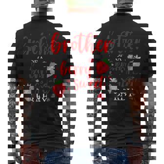Brother Of A Berry Sweet One Strawberry Baby First Birthday Men's T-shirt Back Print - Monsterry