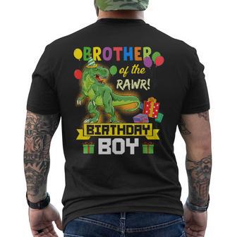 Brother Of The Birthday Boy Dinosaur Celebration Graphic Men's T-shirt Back Print - Thegiftio UK