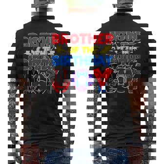 Brother Of The Birthday Boy Matching Spider Family Birthday Men's T-shirt Back Print | Mazezy