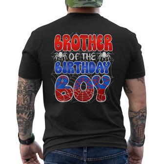 Brother Of The Birthday Boy Spider Web Family Matching Men's T-shirt Back Print - Thegiftio UK