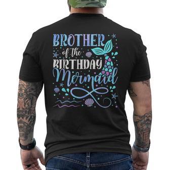 Brother Of The Birthday Mermaid Family Matching Party Squad Men's T-shirt Back Print - Thegiftio UK