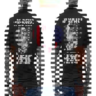 My Brother Is My Hero Military Dog Tag Usa American Flag Men's T-shirt Back Print - Thegiftio