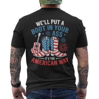 Brought To You Courtesy Of The Red White & Blue Cowgirl Usa Men's T-shirt Back Print - Monsterry