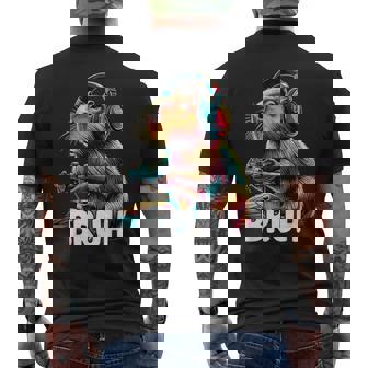 Bruh Capybaras Video Games Capybara Men's Back Print T-Shirt | Mazezy
