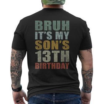Bruh It's My Son's 13Th Birthday Retro 13 Years Old Bday Men's T-shirt Back Print | Mazezy