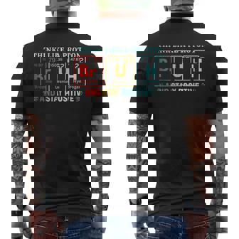 Bruh Think Like AProton Stay Positive Science Nerd Chemistry Tank Top Men's Back Print T-Shirt | Mazezy