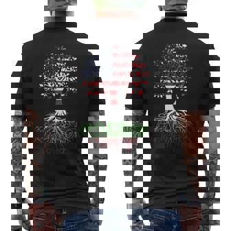 Bulgarian Roots American Grown Tree Bulgaria Flag Art Men's Back Print T-Shirt | Mazezy