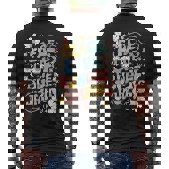 Bungee Jumper 60s 70s Hippie Retro Peace Love Bungee Jumping Men's Back Print T-Shirt | Mazezy