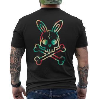 Bunny Skull Rabbit Bunny Skeleton Crossbones Tie Dye Men Men's T-shirt Back Print - Monsterry