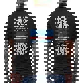 Cabo Verde Flag Pride Verdian Half Cape Verde Men's Back Print T-Shirt | Mazezy