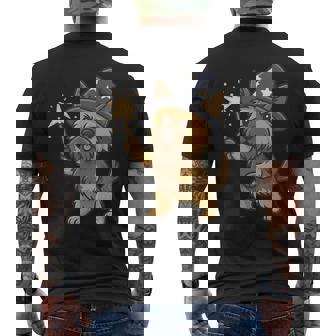 Cain Terrier Magician Wizard Magic Dog Mom Dad Men's Back Print T-Shirt | Mazezy