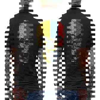 Calavera Con Bandera De Ecuador Cráneo Camiseta Hombre Estampado Espalda - Regaloses
